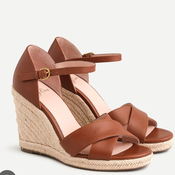 J. Crew Shoes - J. Crew Jute Brown Wedge Sandals Size 10